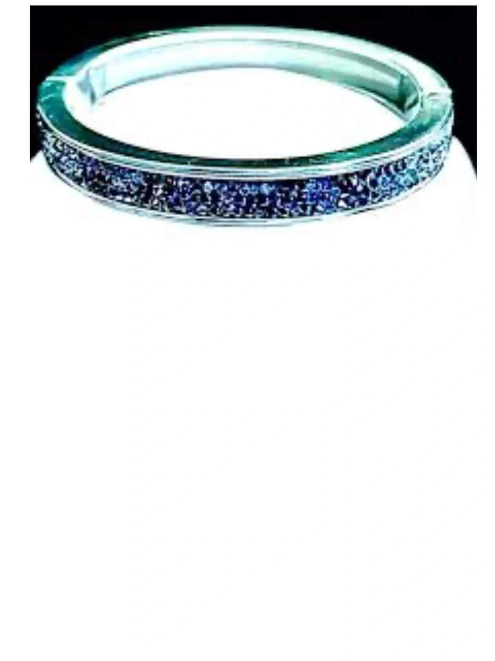 Brighton Blue Drusy Hinged Bangle Bracelet - blue crystals